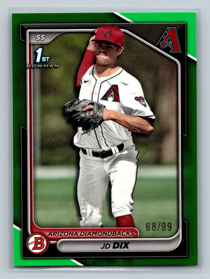 JD Dix 2024 Bowman Draft 1st Paper Green /99 #BD-35 Diamondbacks
