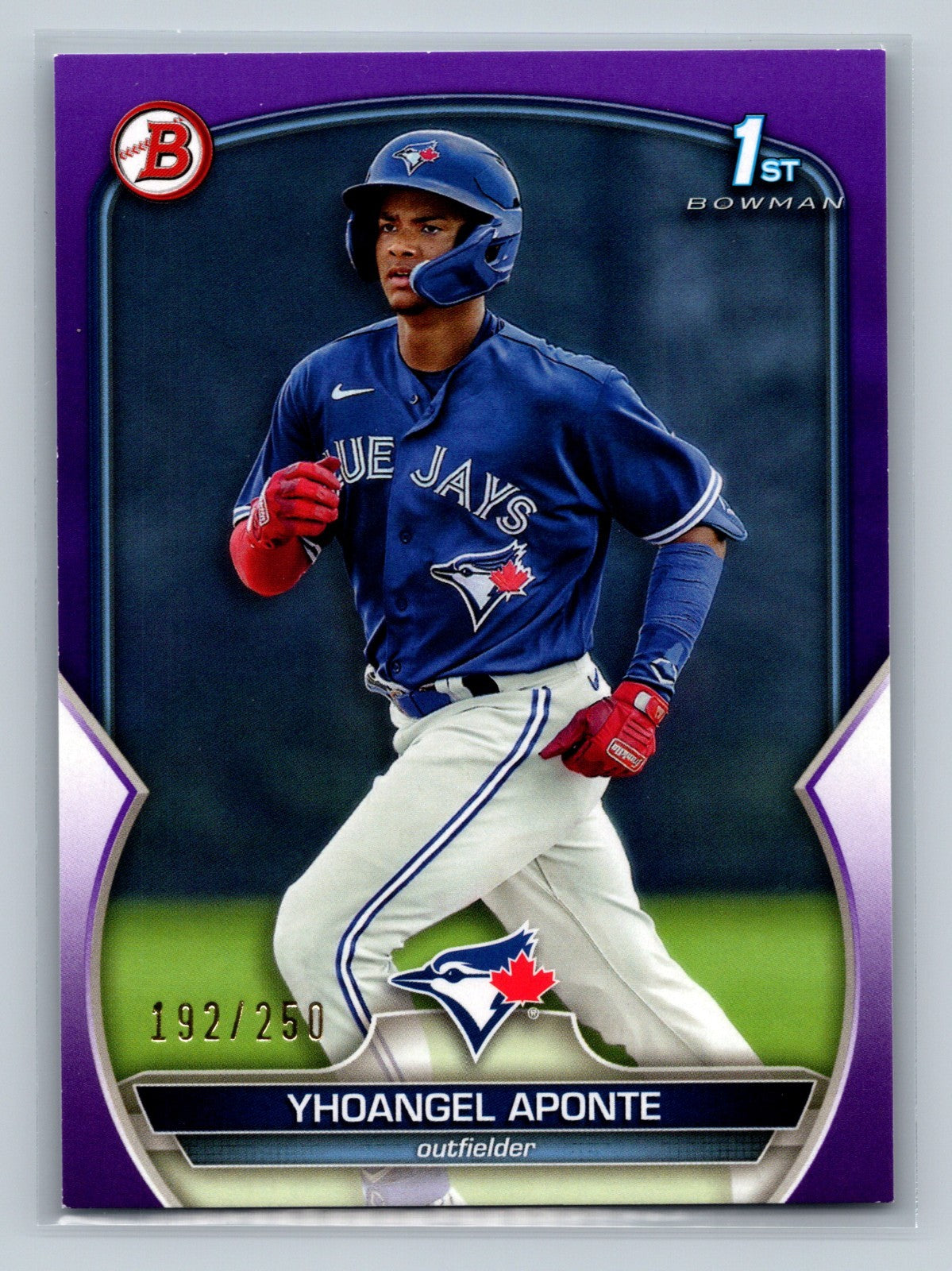 Yhoangel Aponte 2023 Bowman 1st Paper Purple /250 #BP-110 Blue Jays