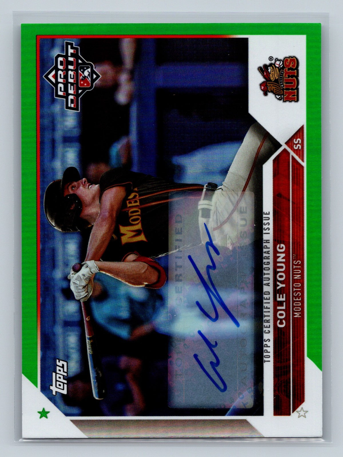 Coley Young 2023 Topps Pro Debut Green Foil Auto /99 #PD-33 Mariners
