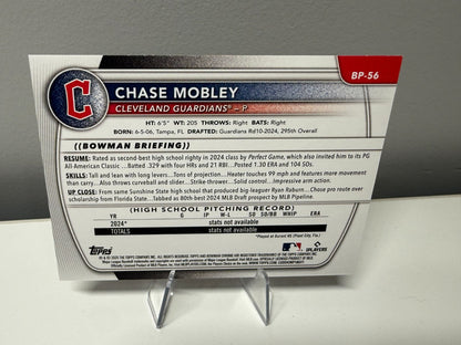 Chase Mobley 2025 Bowman Prospects 1st Fushcia /299 #BP-56 Guardians