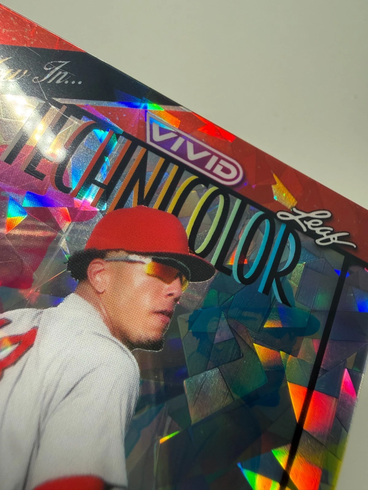 Chase Davis 2023 Leaf Vivid Technicolor Red Crystal Auto /8 #T-CD1 Cardinals