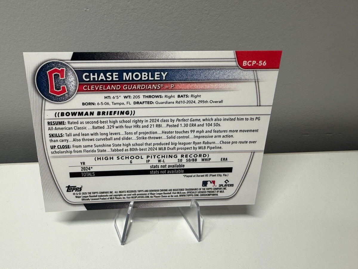 Chase Mobley 2025 Bowman Chrome 1st Blue RayWave Refractor /150 #BCP-56