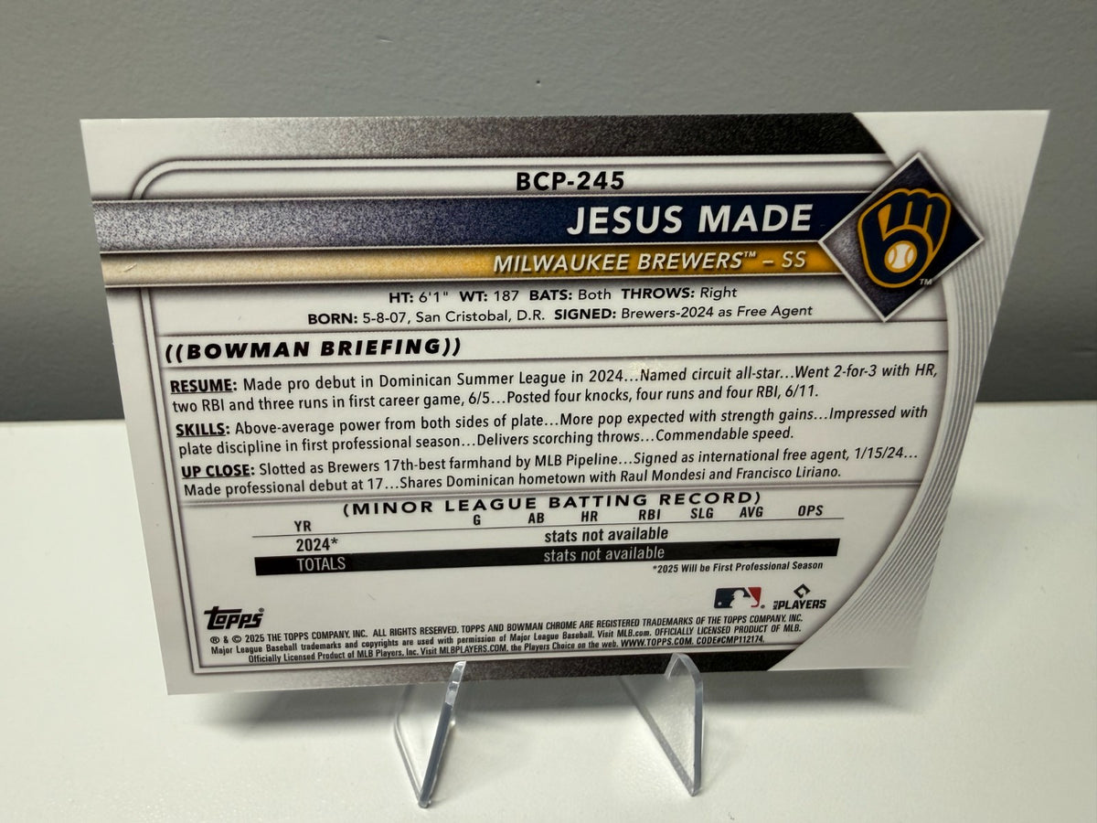 Jesus Made 2025 Bowman Chrome Prospect Sapphire Image Variation #BCP-245