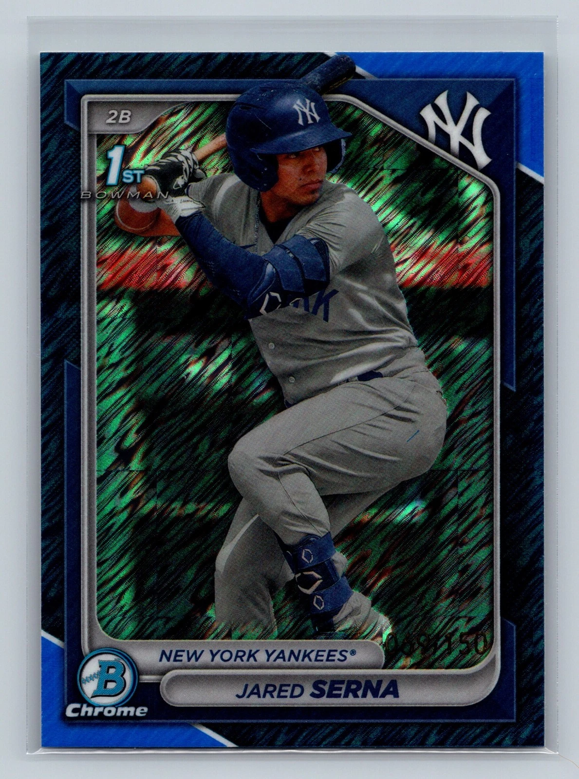 Jared Serna 2024 Bowman Chrome 1st Blue Shimmer Refractor /150 #BCP-68 Yankees
