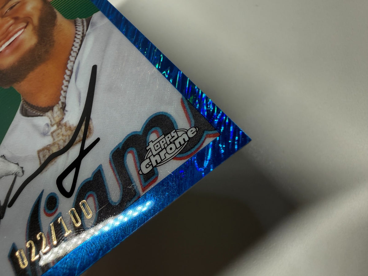 Bryan De La Cruz 2023 Topps Chrome Platinum Blue Shimmer Refractor /100 #223