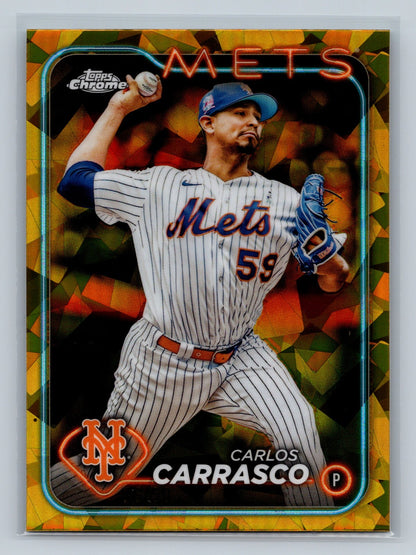 Carlos Carrasco 2024 Topps Chrome Sapphire Gold /50 #693 Mets