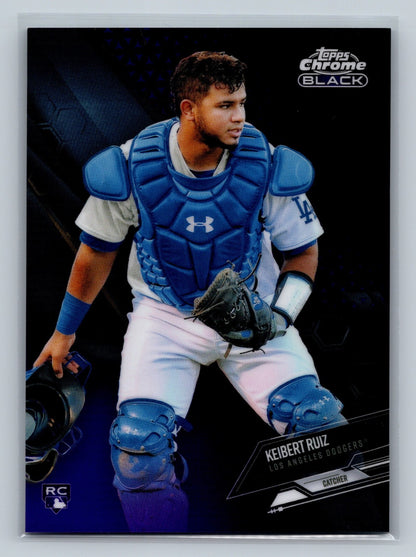 Keibert Ruiz 2021 Topps Chrome Black Blue Refractor RC /150 #64 Dodgers