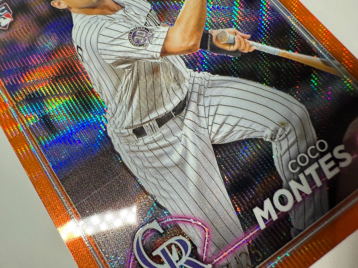 Coco Montes 2024 Topps Chrome Orange Wave Refractor RC /25 #182 Rockies