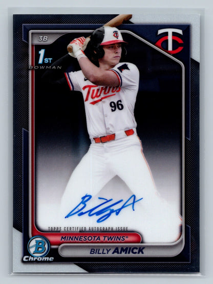 Billy Amick 2024 Bowman Draft Chrome 1st Auto #CPA-BA Twins