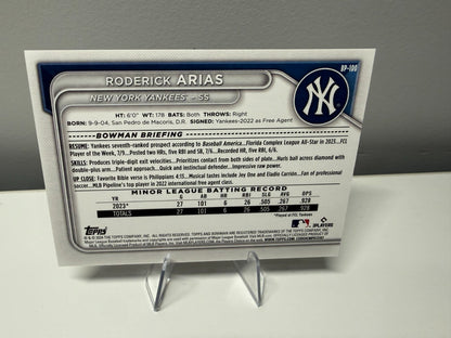 Roderick Arias 2024 Bowman Paper Prospect Pink /175 #BP-100 Yankees
