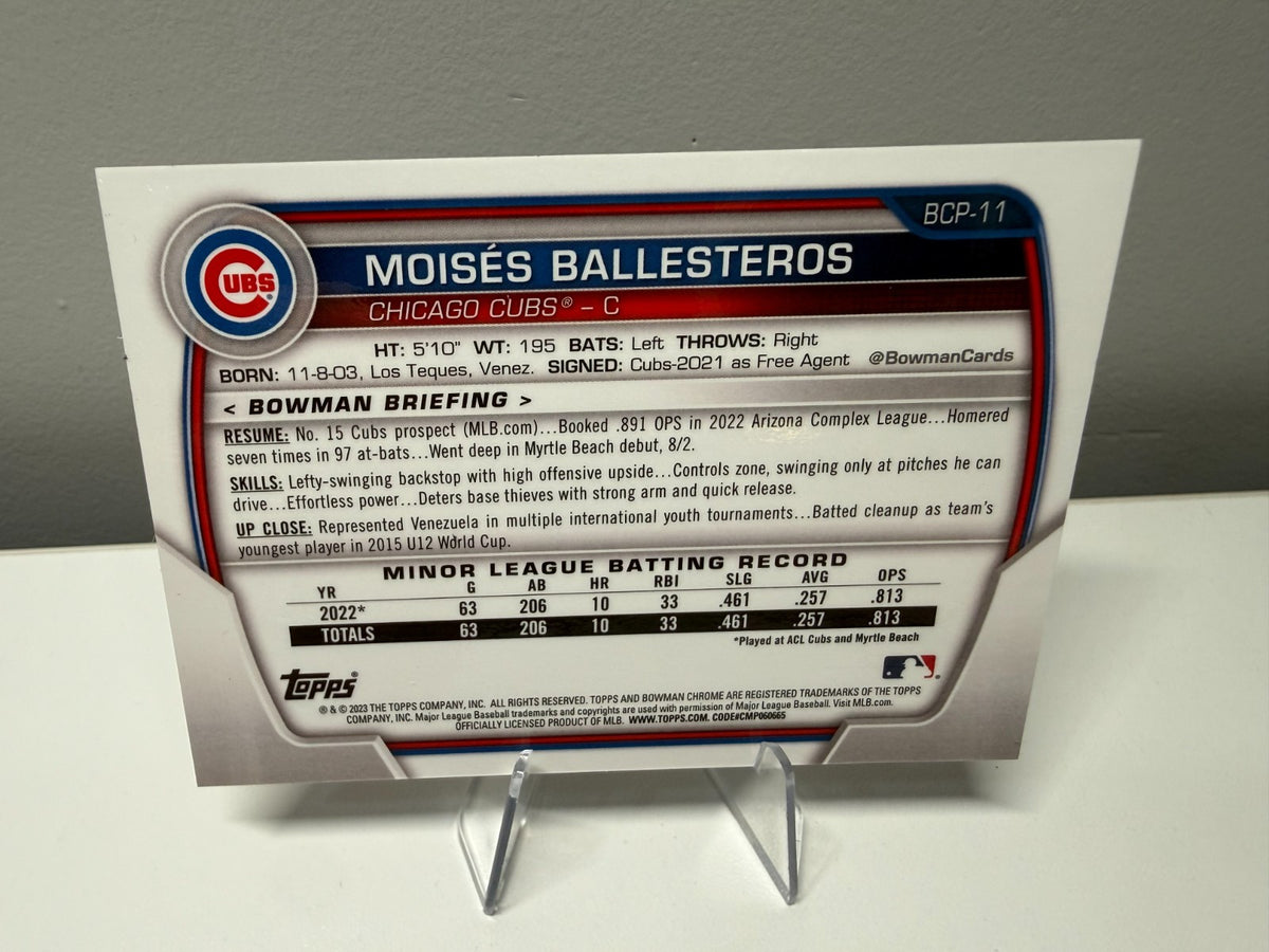Moises Ballesteros 2023 Bowman Chrome 1st Orange Shimmer Refractor /25 #BCP-11