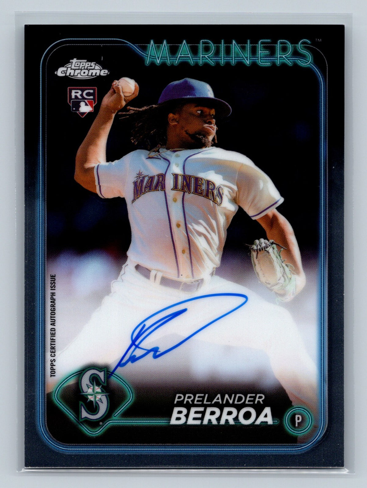Prelander Berroa 2024 Topps Chrome Auto RC #RA-PB Mariners
