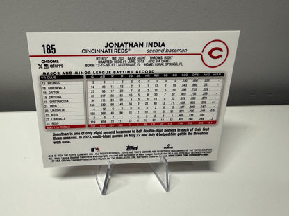 Jonathan India 2024 Topps Chrome Magenta Speckle Refractor /350 #185 Reds