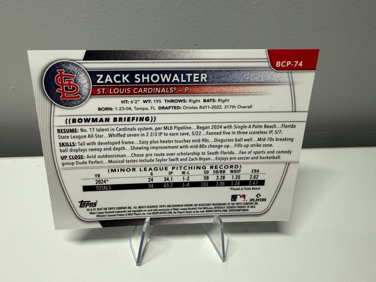 Zack Showalter 2025 Bowman Chrome 1st Blue Geometric Refractor /150 #BCP-74