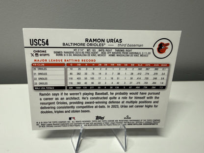 Ramon Urias 2024 Topps Chrome Update Purple Refractor /250 #USC54 Orioles