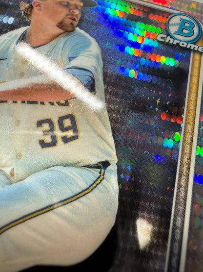 Chad Patrick 2025 Bowman Chrome Pulsar Refractor RC /399 #28 Brewers