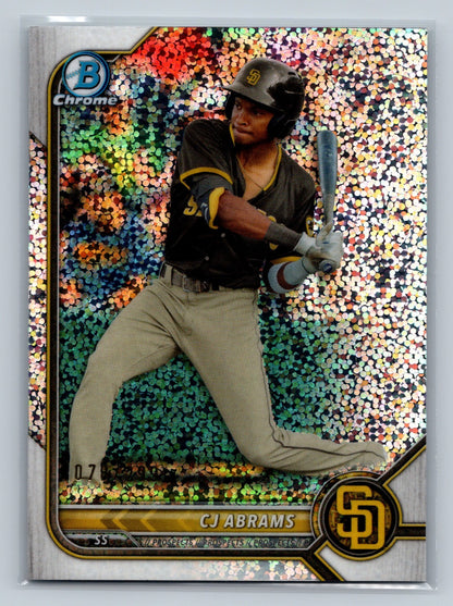 CJ Abrams 2022 Bowman Chrome Prospect Speckle Refractor /299 #BCP-9 Padres