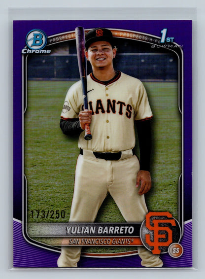 Yulian Barreto 2025 Bowman Chrome 1st Purple Refractor /250 #BCP-229 Giants