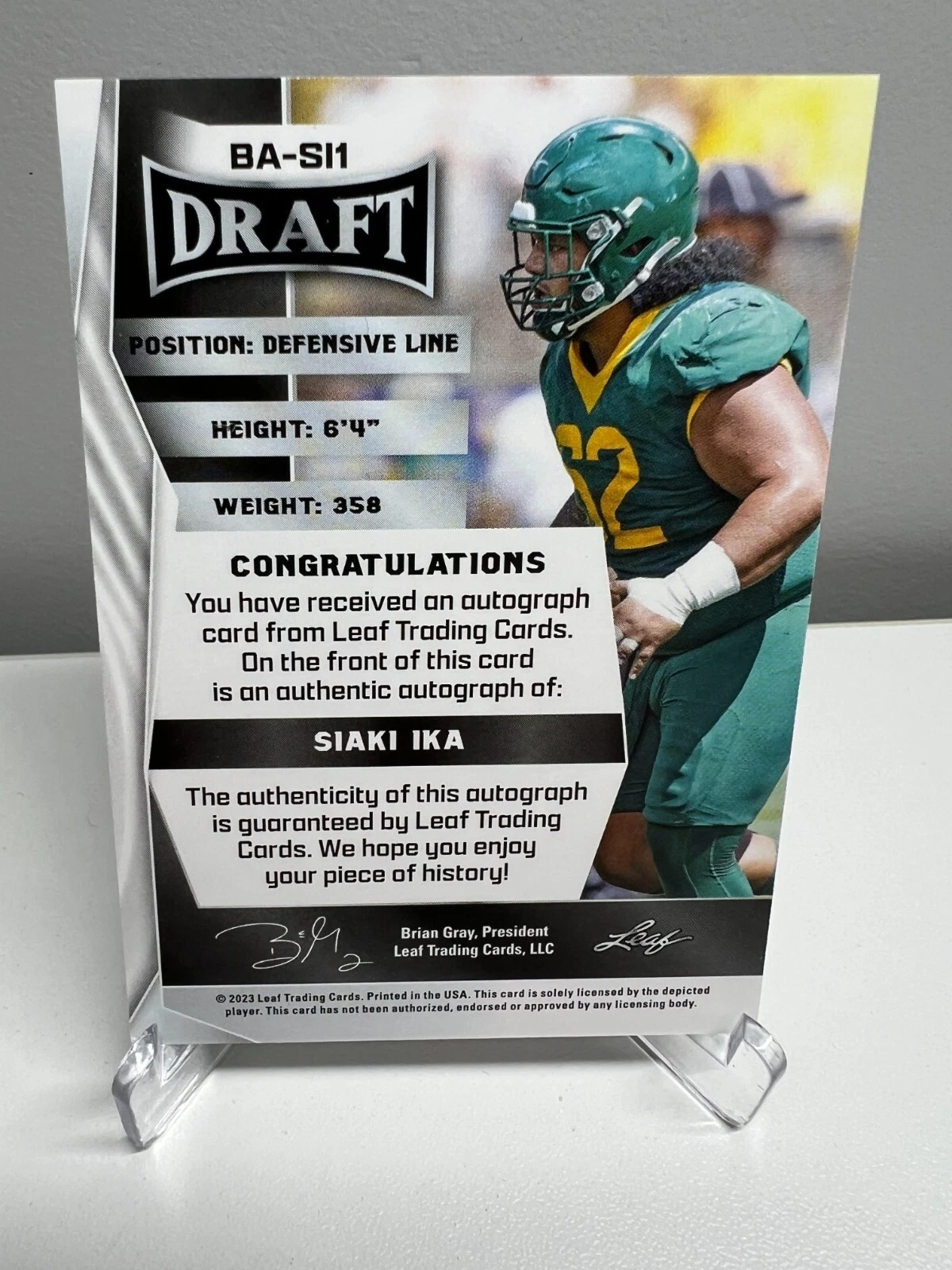 Siaki Ika 2023 Leaf Draft Rookie Auto RC #BA-SI1 Browns