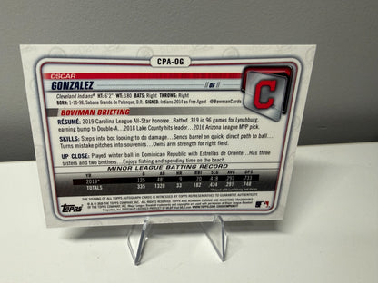 Oscar Gonzalez 2020 Bowman Chrome 1st Purple Refractor Auto /250 #CPA-OG