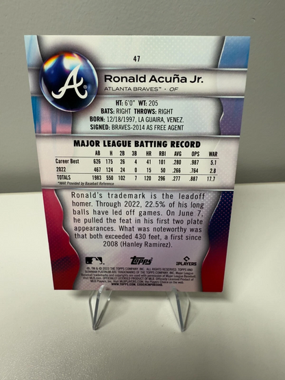 Ronald Acuna Jr. 2023 Bowman Platinum #47 Braves