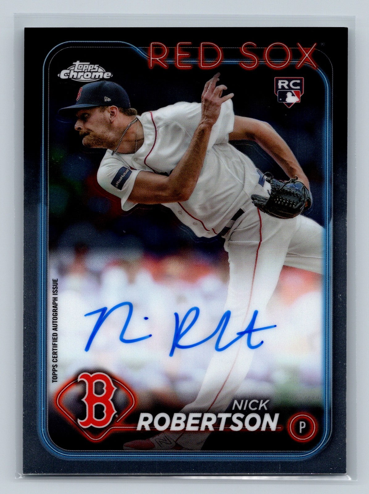 Nick Robertson 2024 Topps Chrome Auto RC #RA-NR Red Sox