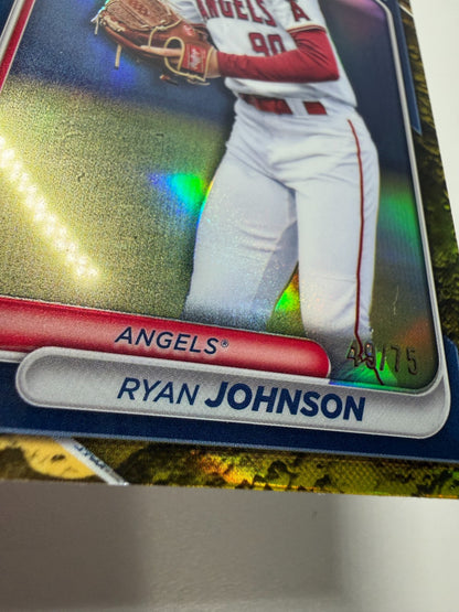 Ryan Johnson 2024 Bowman Draft Chrome 1st Yellow Lunar Crater /75 #BDC-41 Angels