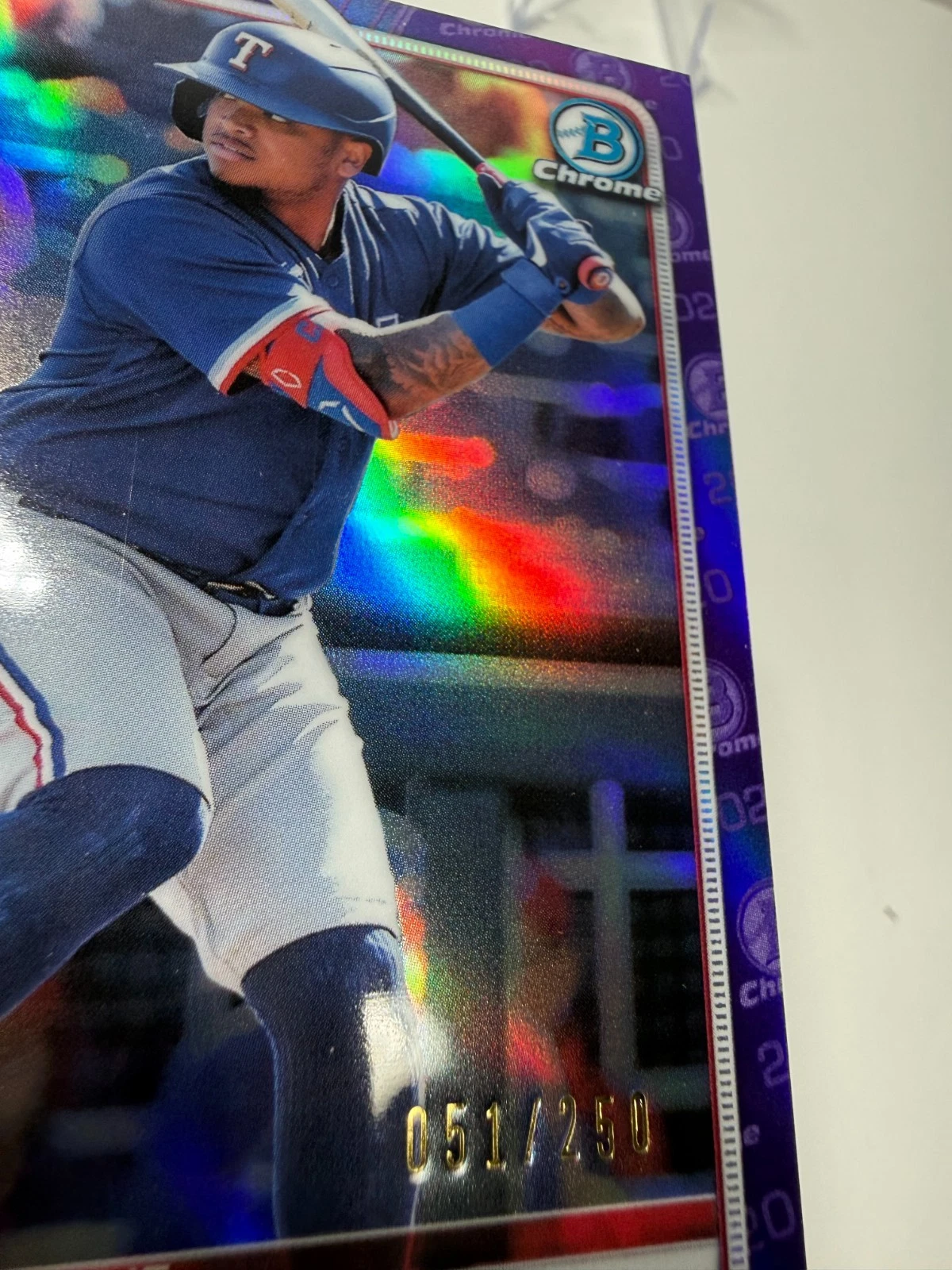 Willie Calhoun 2020 Bowman Chrome 1st Purple Refractor /250 #19 Rangers