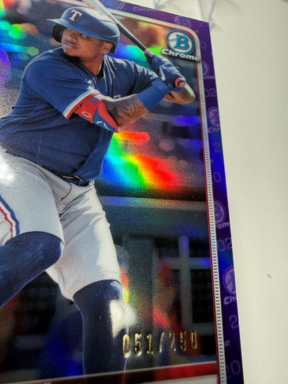 Willie Calhoun 2020 Bowman Chrome 1st Purple Refractor /250 #19 Rangers