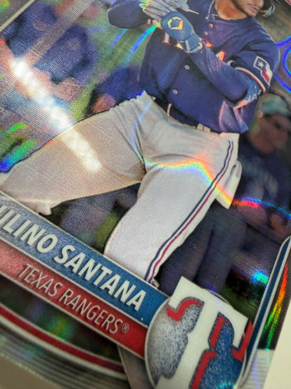 Paulino Santana 2025 Bowman Chrome Lava Refractor /399 #BCP-72 Rangers