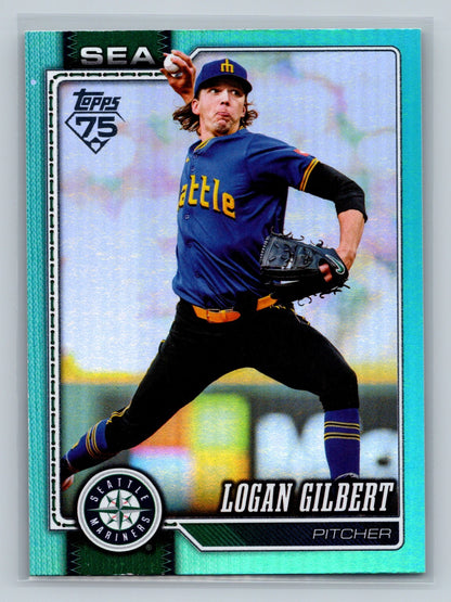 Logan Gilbert 2026 Topps Series 1 Aqua Foil #235 Mariners