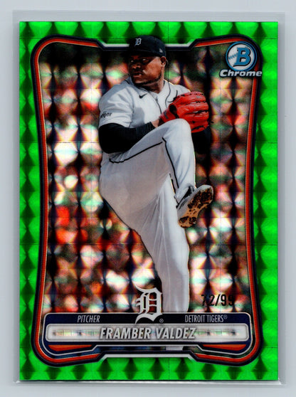 Framber Valdez 2026 Bowman Chrome Green Geometric Refractor /99 #41 Tigers