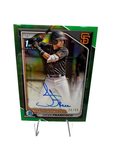 Javier Francisco 2024 Bowman Chrome 1st Green Refractor Auto /99 #CPA-JFA Giants