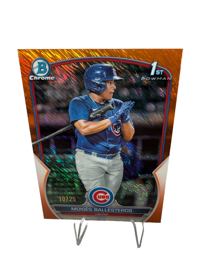 Moises Ballesteros 2023 Bowman Chrome 1st Orange Shimmer Refractor /25 #BCP-11