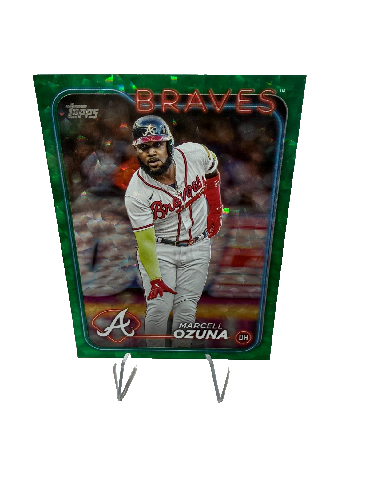 Marcell Ozuna 2024 Topps Series 2 Green Crackle Foil /499 #518 Braves