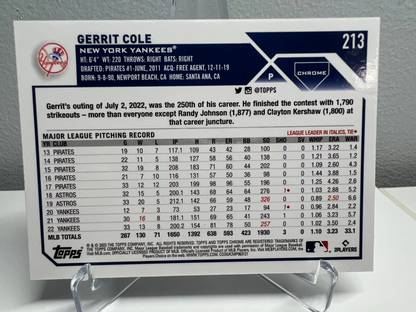 Gerrit Cole 2023 Topps Chrome Prism Refractor #213 Yankees