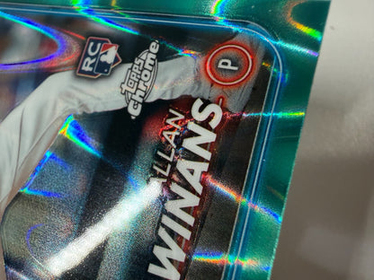 Allan Winans 2024 Topps Chrome Aqua RayWave Refractor RC /199 #249 Braves