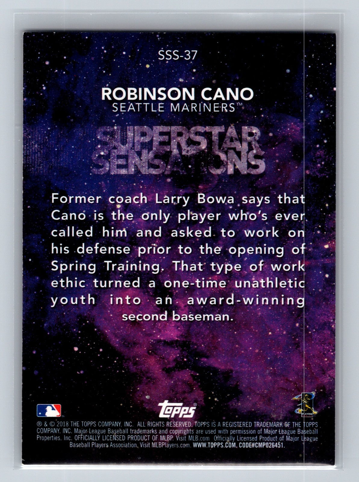 Robinson Cano 2018 Topps Superstar Sensations Gold /50 #SSS-37 Mariners