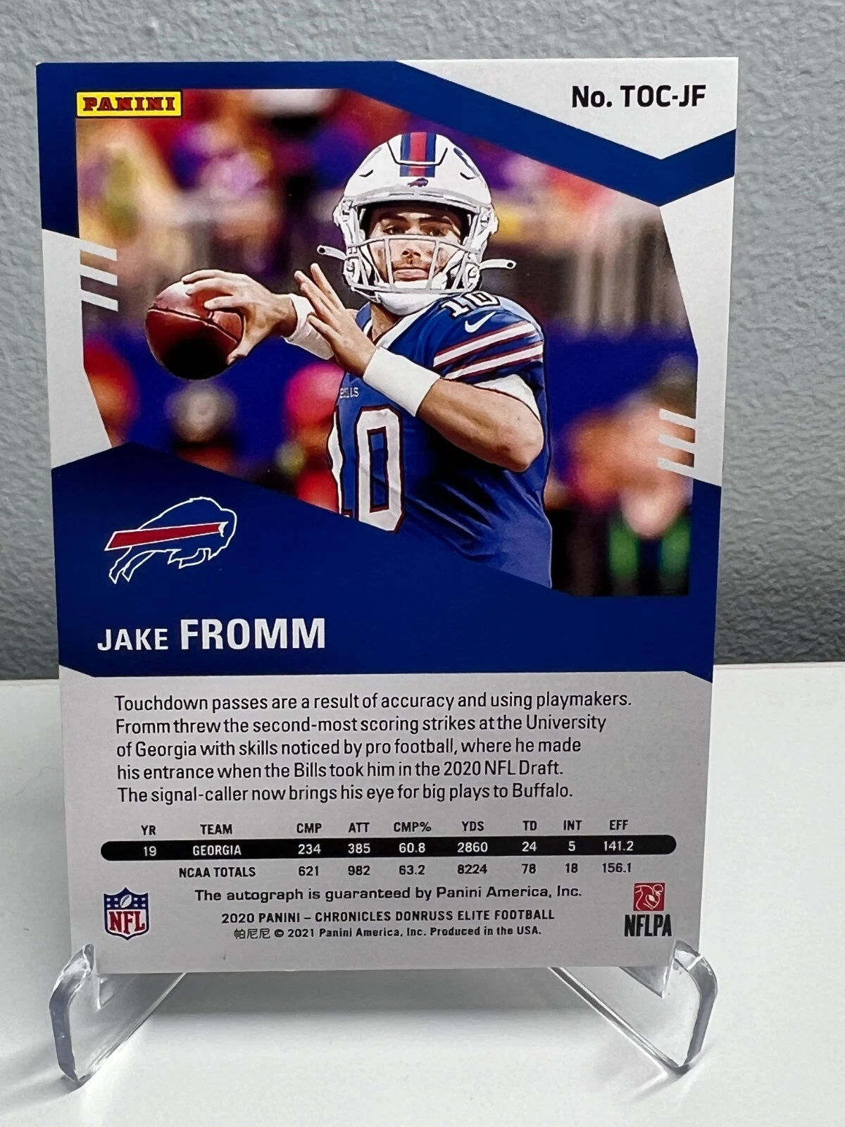 Jake Fromm 2020 Panini Chronicles Turn of the Century Auto RC /99 #TOC-JF