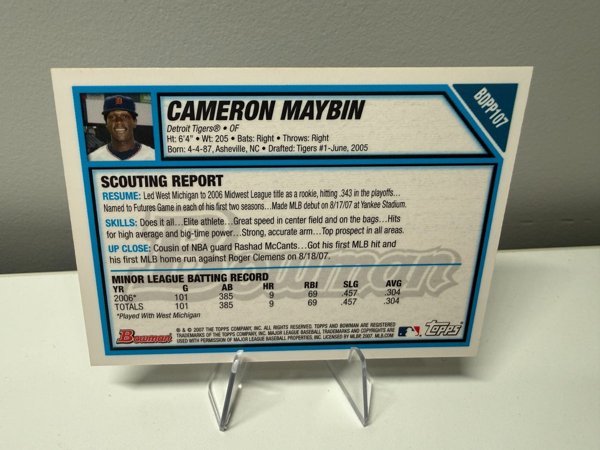Cameron Maybin 2007 Bowman Draft Futures Game Jersey #BDPP107 Tigers