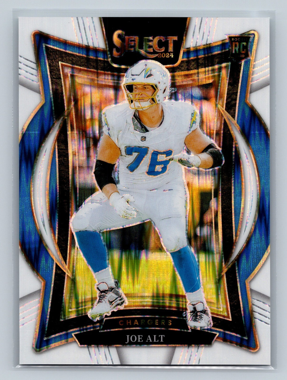 Joe Alt 2024 Panini Select Concourse White Shock Prizm RC /199 #82 Chargers