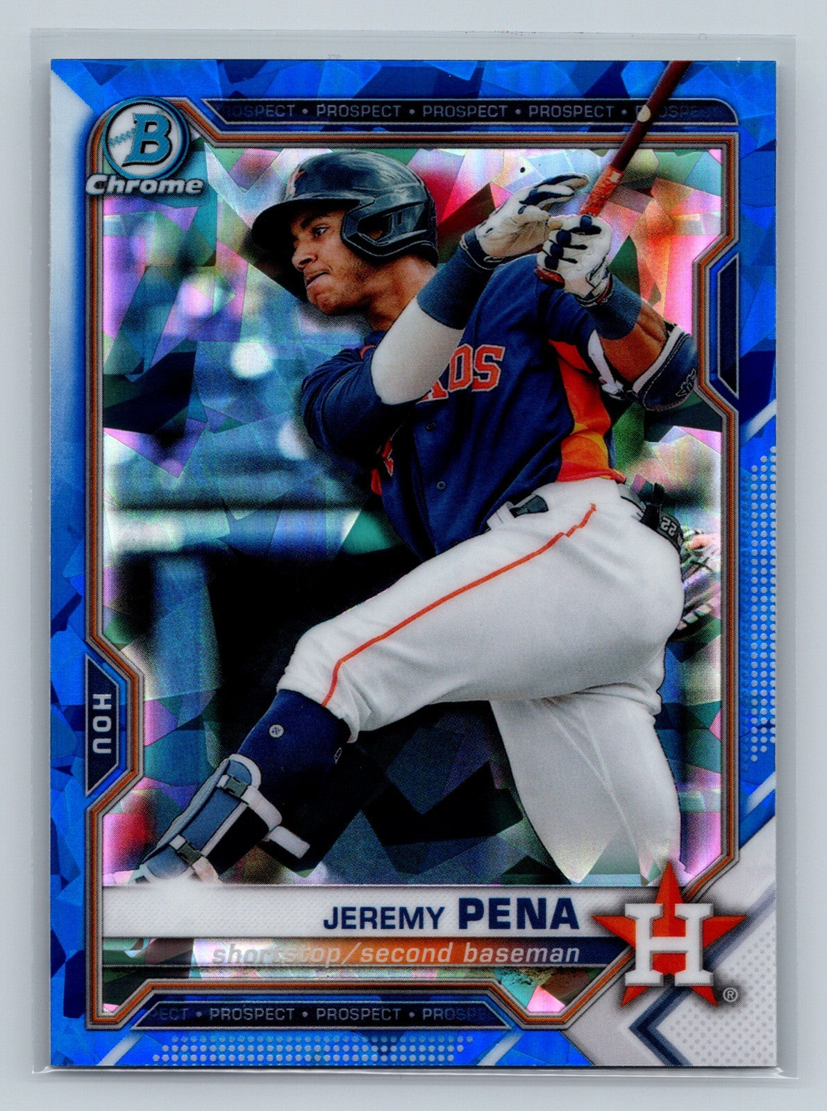 Jeremy Pena 2021 Bowman Chrome Prospects Sapphire #BCP-11 Astros