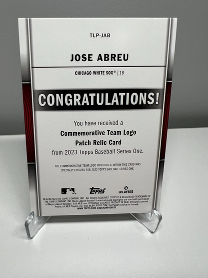 Jose Abreu 2023 Topps Series 1 Commemorative Team Logo Patch Relic #TLP-JAB