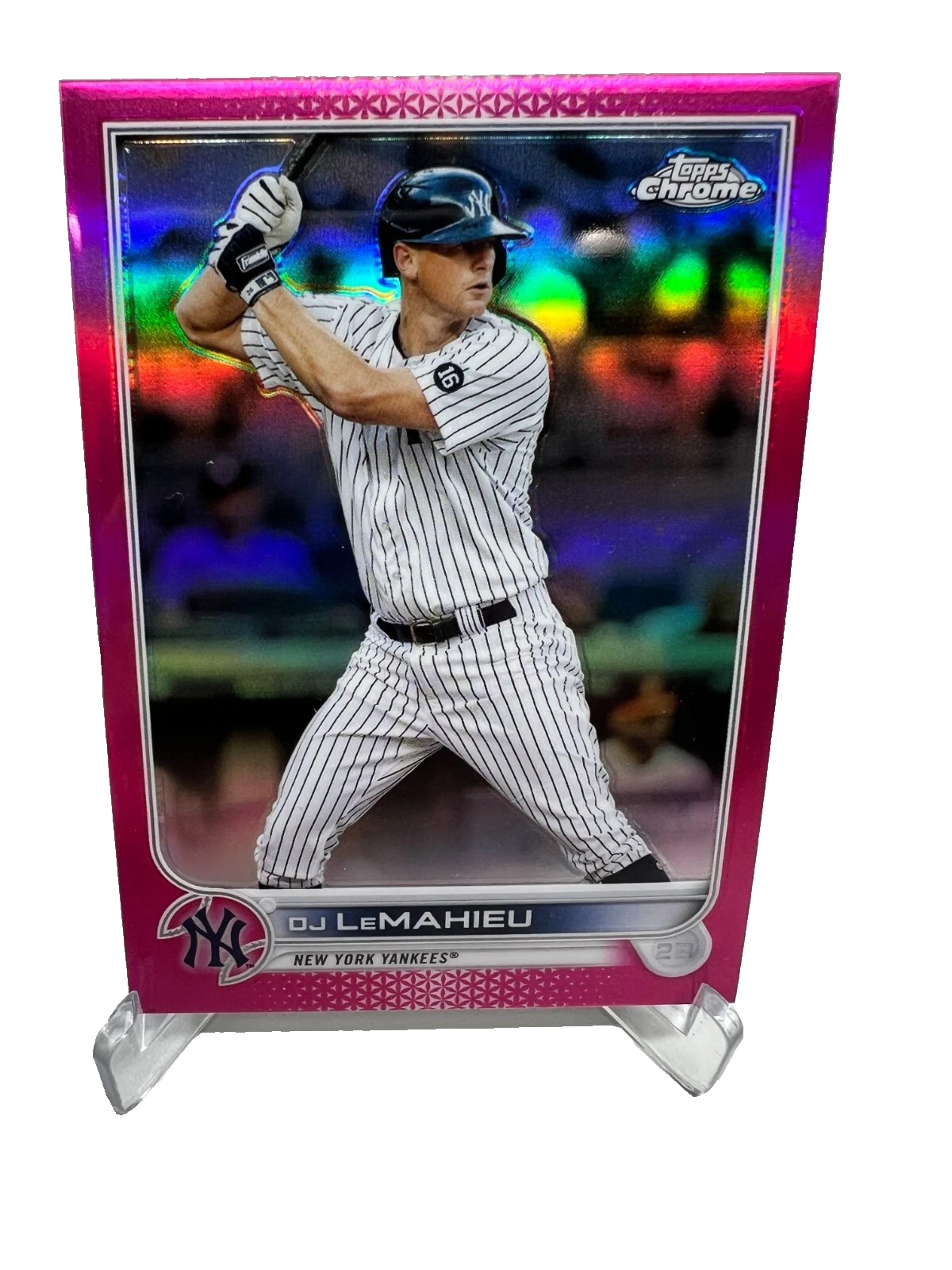 DJ LeMahieu 2022 Topps Chrome Pink Refractor /399 #20 Yankees