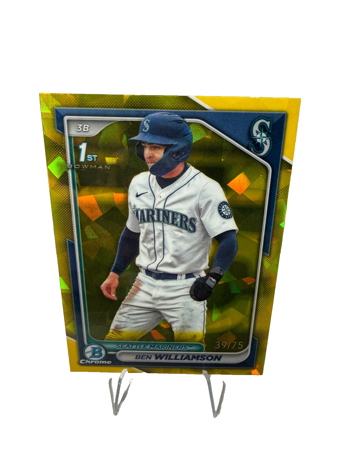Ben Williamson 2024 Bowman Chrome 1st Saphhire Yellow Refractor /75 #BCP-67