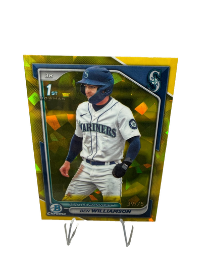 Ben Williamson 2024 Bowman Chrome 1st Saphhire Yellow Refractor /75 #BCP-67