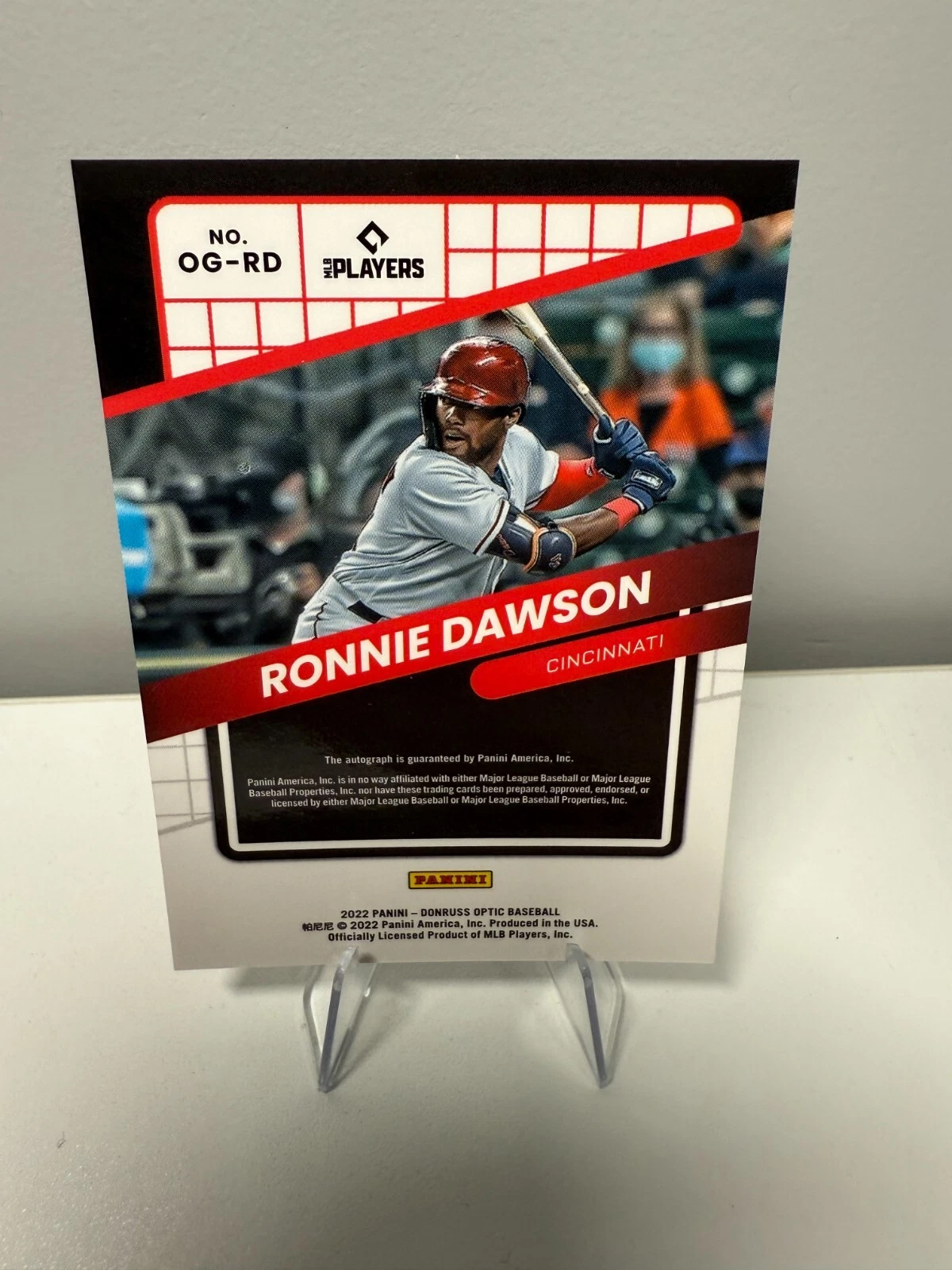Ronnie Dawson 2022 Donruss Optic Opti-Graphs Auto RC #OG-RD Reds