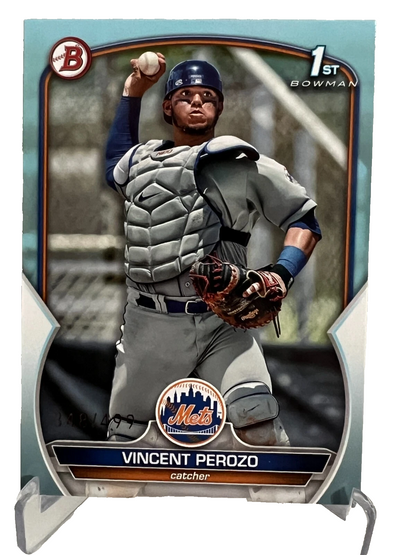 Vincent Perozo 2023 Bowman 1st Paper Sky Blue Parallel /499 #BP-102 Mets
