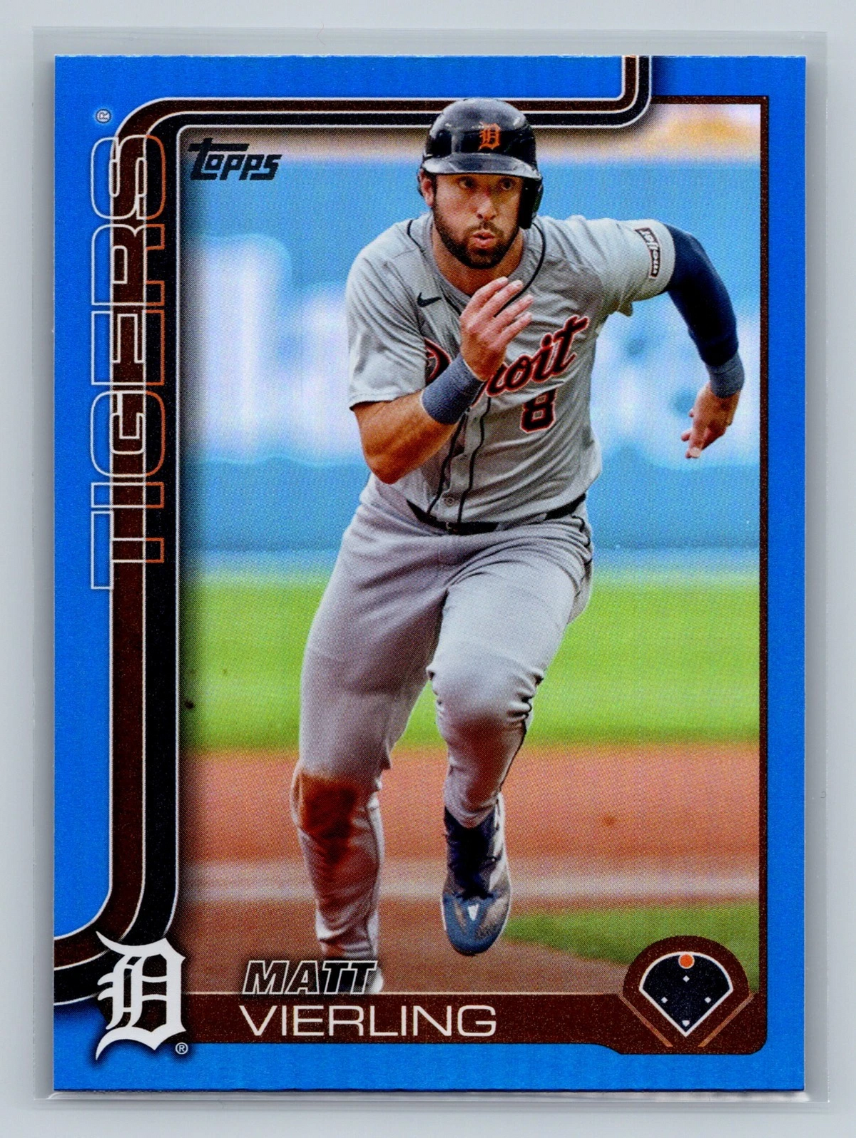 Matt Vierling 2025 Topps Series 1 Blue Rainbow Foil /150 #166 Tigers