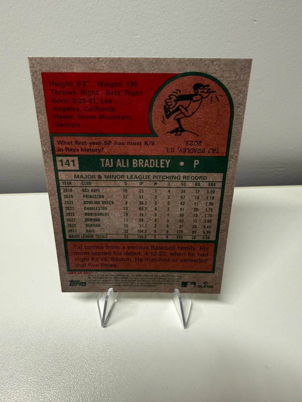 Taj Bradley 2024 Topps Heritage Chrome /699 #141 Rays